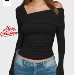 Camiseta de mangas largas hombro caído