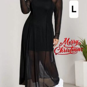 Vestido ajustado con sobre todo transparente y largo