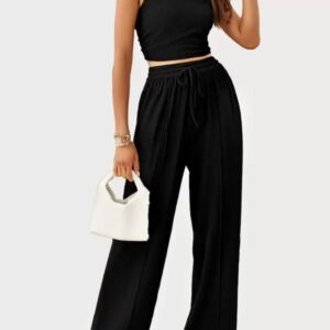 Conjunto de dos piezas sin mangas de pantalón