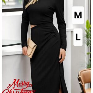 Conjunto de dos piezas de saya larga y mangas largas