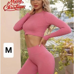 Conjunto de 2 piezas largo de mangas largas , top corto