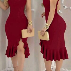 Vestido rojo con un hombro